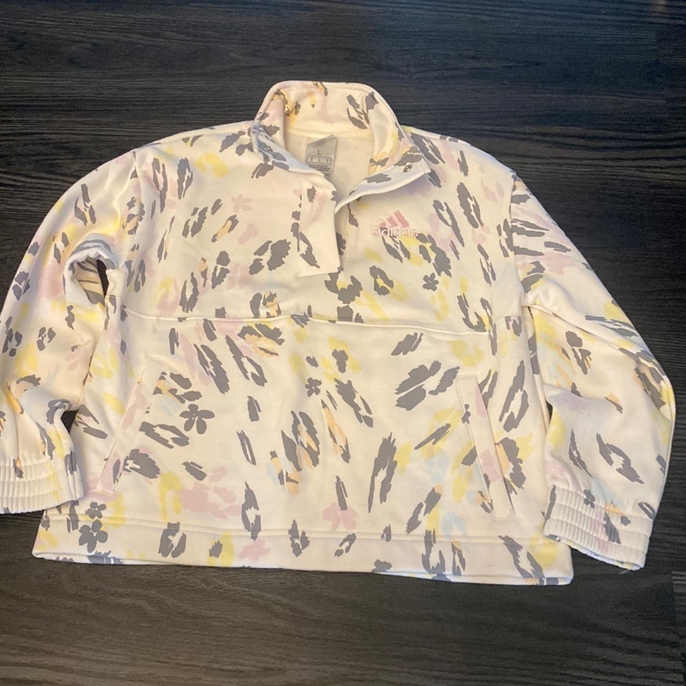 🍍ADIDAS 1/4 button SWEATSHIRT 🍍SIZE 14 (Large)🍍M-2